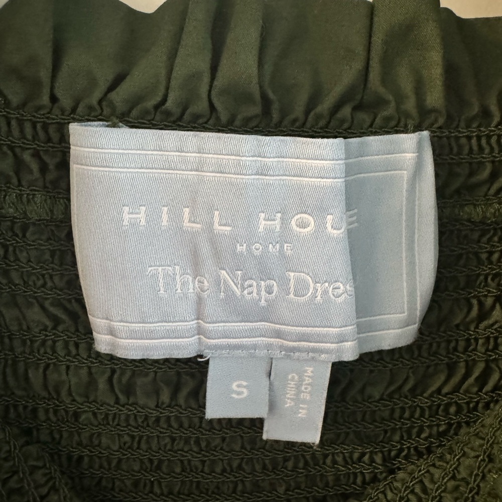 Hill House Ellie Nap Dress Olive Green Embroidered Dress Small - Picture 4 of 4
